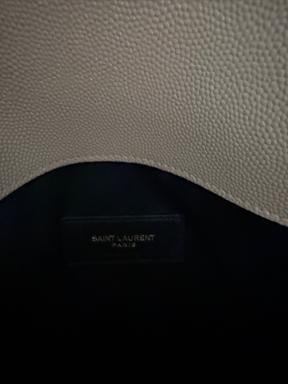 Saint Laurent taupe envelope clutch with gold YSL hardware - Picture 2 of 3